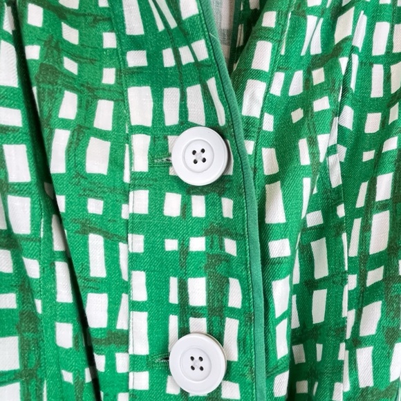 Cabi Circuit Jacket Green White Trench Coat Jacket Linen Blend Sz XS - Picture 7 of 16